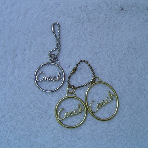 AUTHENTIC COACH LOF OF 3 COACH SCRIPT MEDALLIONS  2 GOLD TONE/1 SILVER T… - Picture 1 of 12